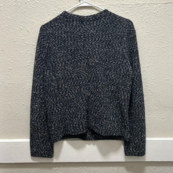 J.Crew Navy Micro Tweed Zip Front Sweater Jacket Small - Picture 6 of 11